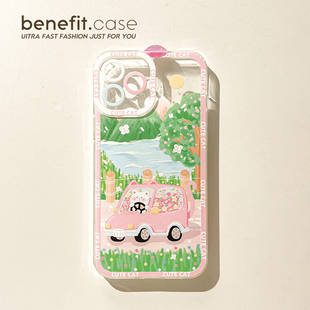 benefit少女心可爱开车猫咪17pro16适用于苹果15手机壳13iphone14promax新款 12套11简约xsmax透明xr硅胶8p7防