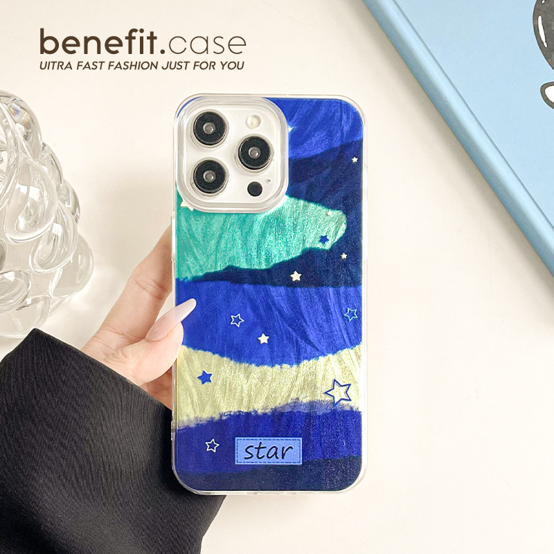 benefit潮流蓝色星星银河17适用于iphone16promax苹果15PRO手机壳13新款14套12可爱11羽纱xsmax硅胶xr防摔8p,3C数码配件,手机保护套/壳,淘宝优惠券,粉丝福利购,淘宝优惠卷