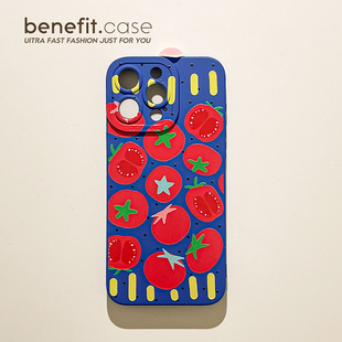 benefit创意小众满屏西红柿17适用于iphone16promax苹果15PRO手机壳13新款 11全包xsmax硅胶xr防摔 14套12个性