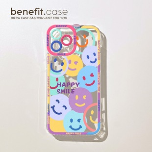 xr全包8p7硅 12套11简约xsmax个性 benefit创意卡通满屏笑脸17pro16适用于苹果15 13手机壳iphone14promax新款