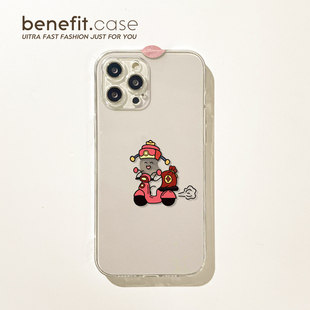 benefit趣味搞怪发财神17pro16适用于苹果15手机壳13iphone14promax新款 12套11简约xsmax透明xr硅胶软8plus防