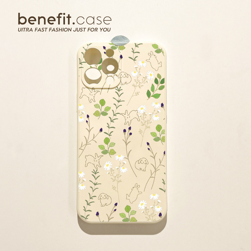 benefit清新田园风兔子花朵17适用于iphone16promax苹果15PRO手机壳13新款14套12创意11全包xsmax硅胶xr防摔,3C数码配件,手机保护套/壳,淘宝优惠券,粉丝福利购,淘宝优惠卷