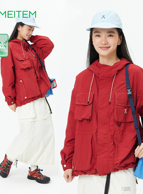 ACMEITEM爱棵米 户外亲子休闲夹克连帽宽松多口袋工装外套男女