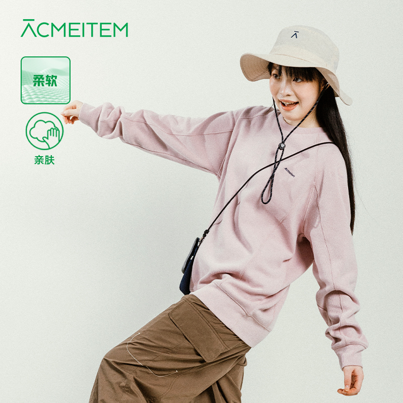 ACMEITEM爱棵米 情侣运动卫衣春季女宽松圆领套头衫休闲户外上衣