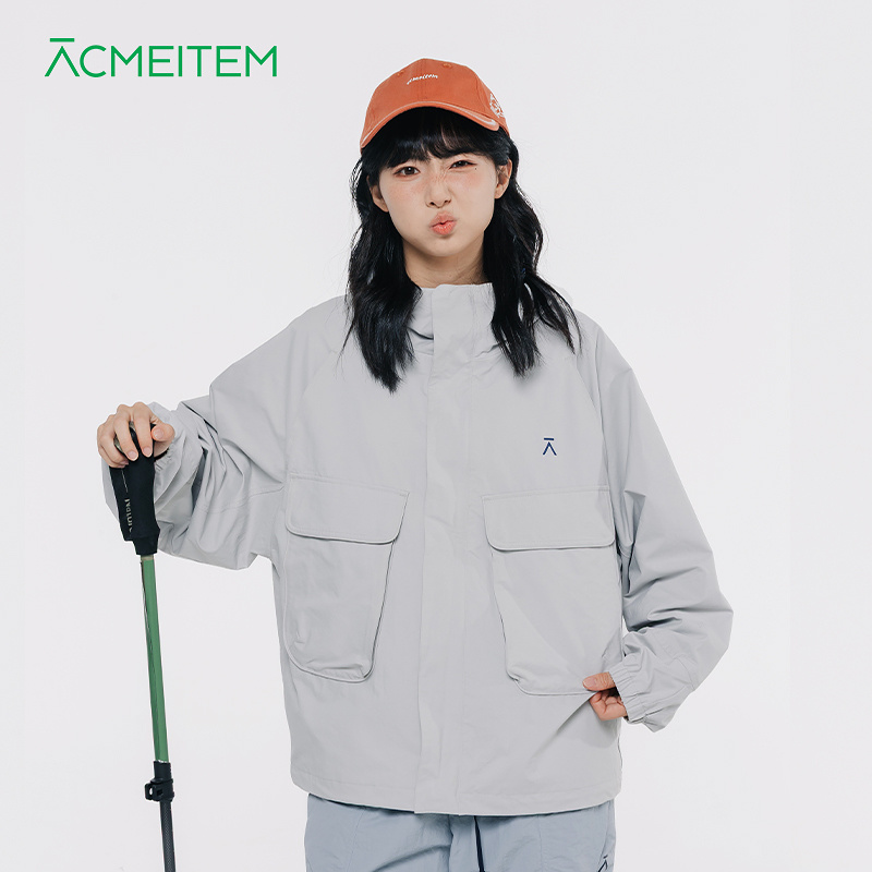ACMEITEM爱棵米 户外亲子休闲夹克大口袋连帽外套扩版上衣男女
