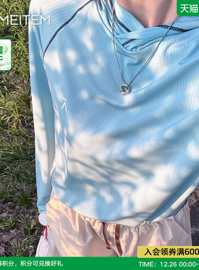 ACMEITEM爱棵米 户外情侣连帽骑行T恤吸湿速干合体长袖上衣男女