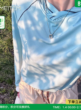 ACMEITEM爱棵米 户外情侣连帽骑行T恤吸湿速干合体长袖上衣男女