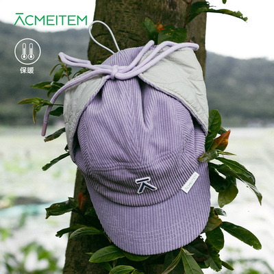 ACMEITEM爱棵米 户外情侣灯芯绒复古护耳帽保暖可调节帽子男女冬