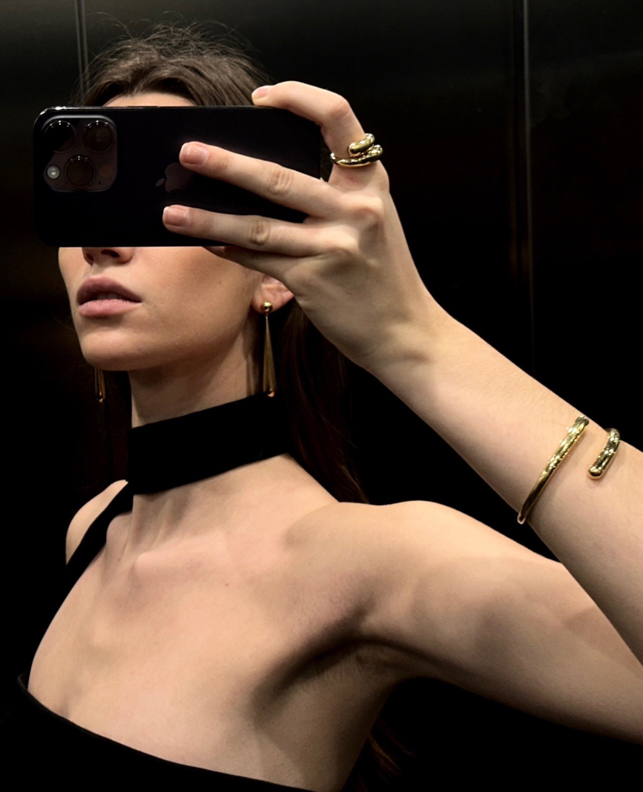 水滴戒指手镯开口可调节叠戴小众