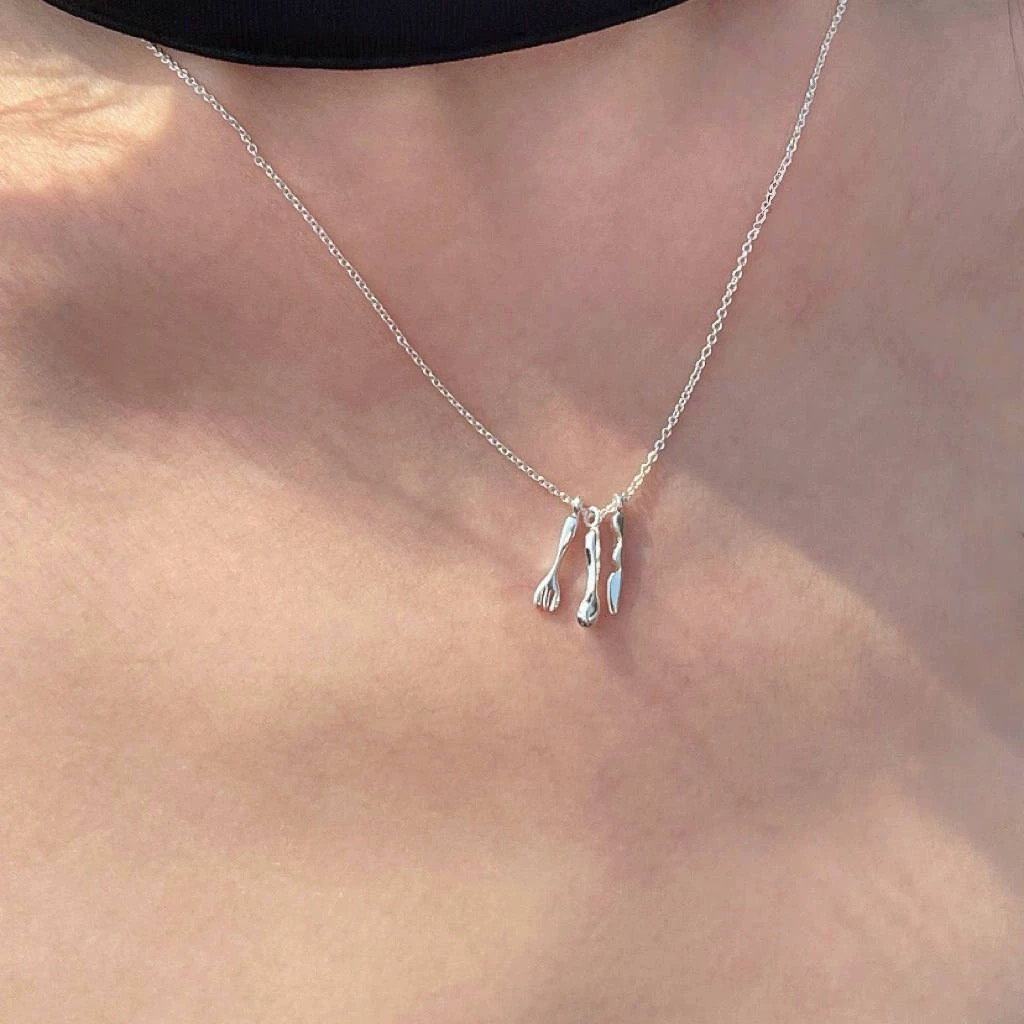 刀叉项链极简轻奢手工清冷感饰品