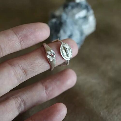 新中式织纹锆石戒指复古高级饰品