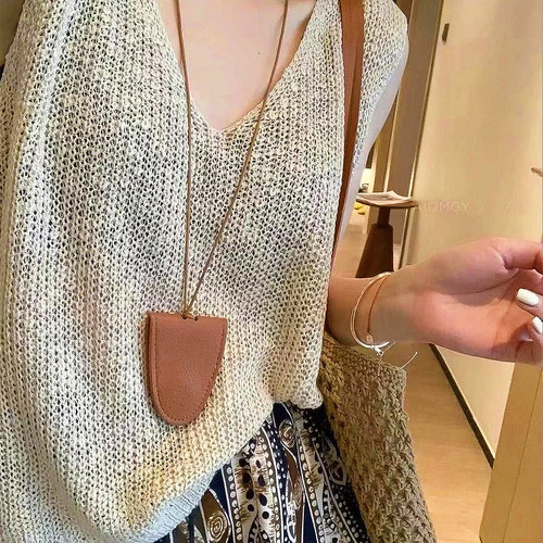 安可拉项链皮革长绳复古手工饰品