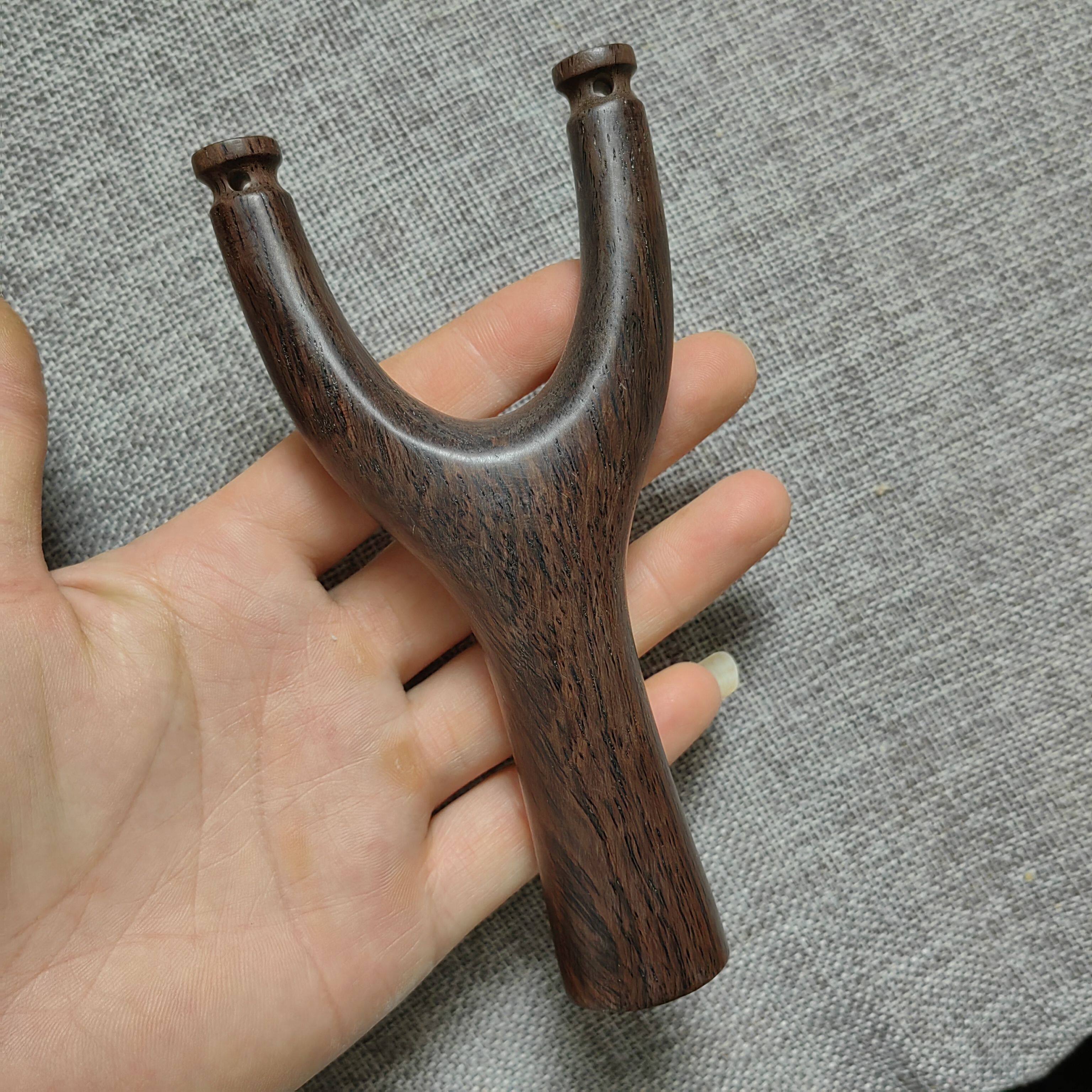 黑檀木弹弓扁皮筋圆皮筋通用撑头传统怀旧玩具户外竞技运动