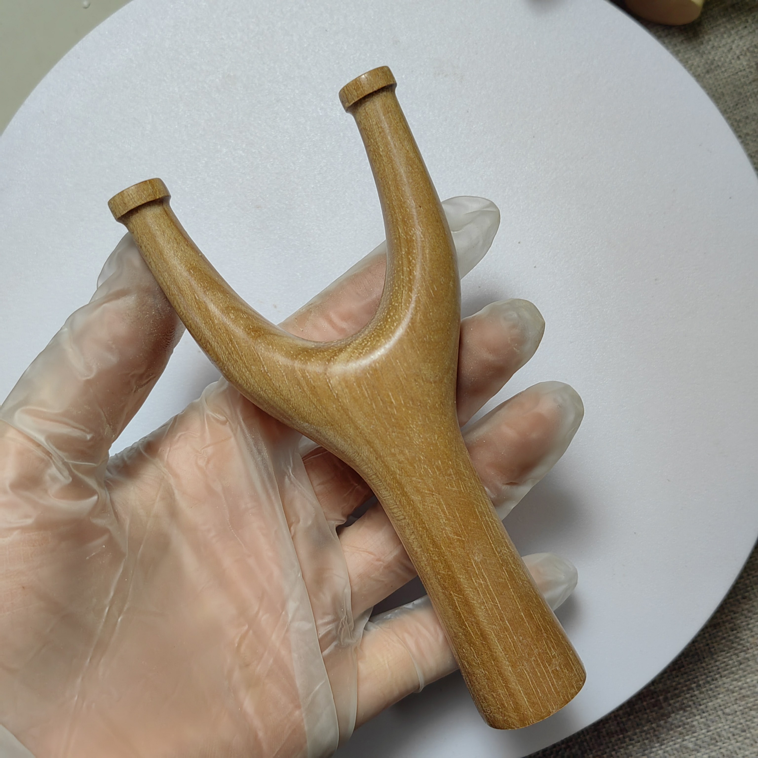 山槐木弹弓飞虎直把扁皮筋专用传统怀旧玩具