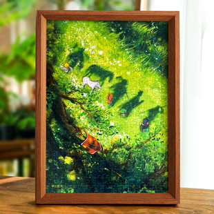 浪浪山小妖怪拼图相框300片38x26cm妖你嘻行装饰画框定制任意尺寸