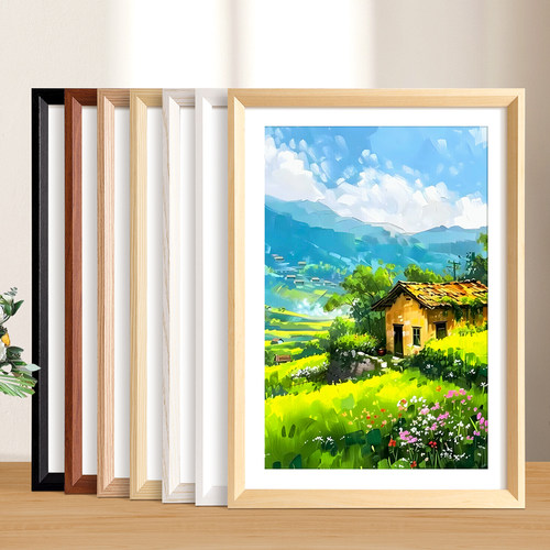 木质相框空框挂墙画框A3a4照片素描拼图装裱展示框架定做任意尺寸