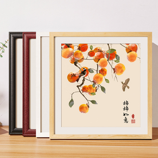 画框正方形相框空框装裱国画33 38 50字画十字绣儿童作品框架定制