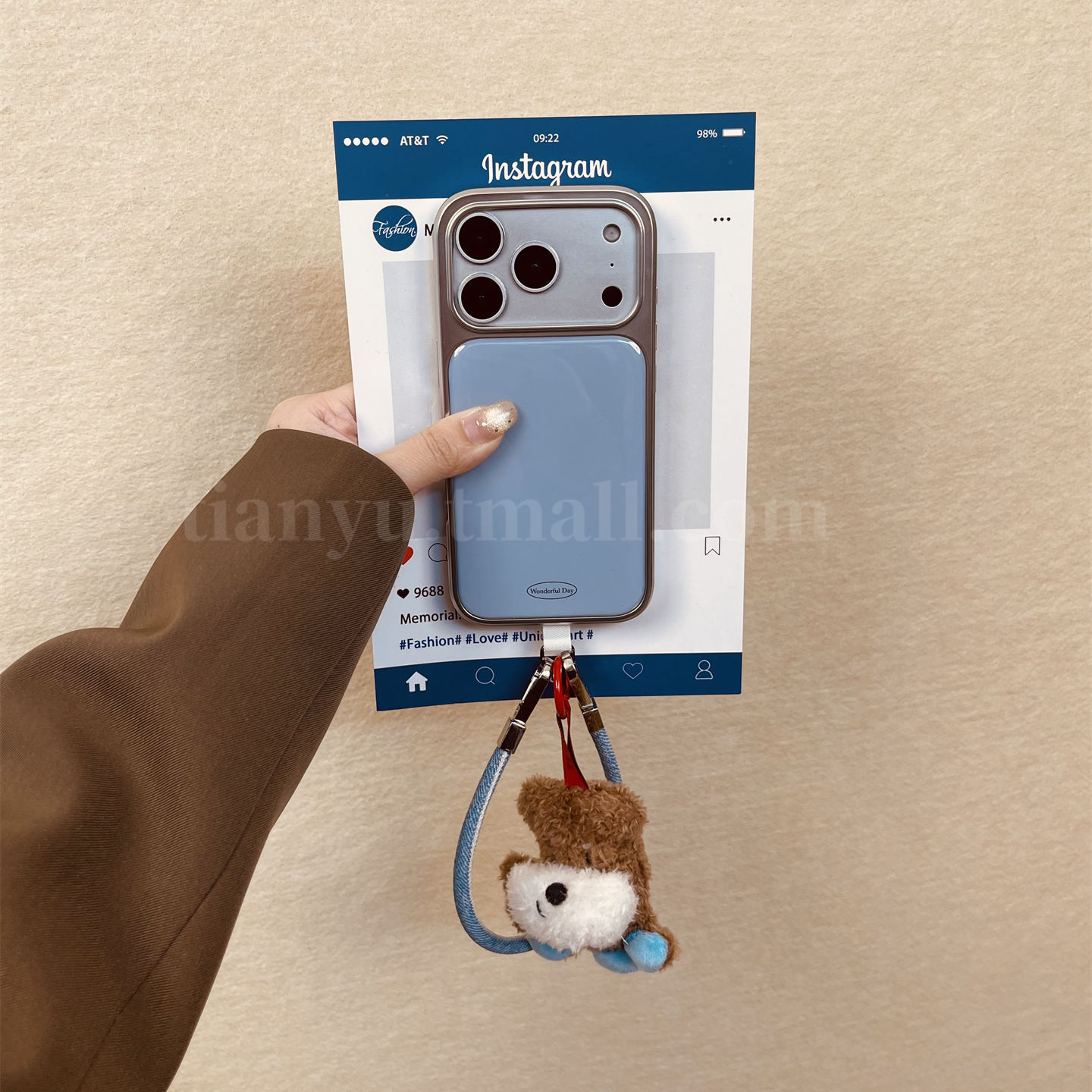 iphone系列ins风蓝色小狗手机壳