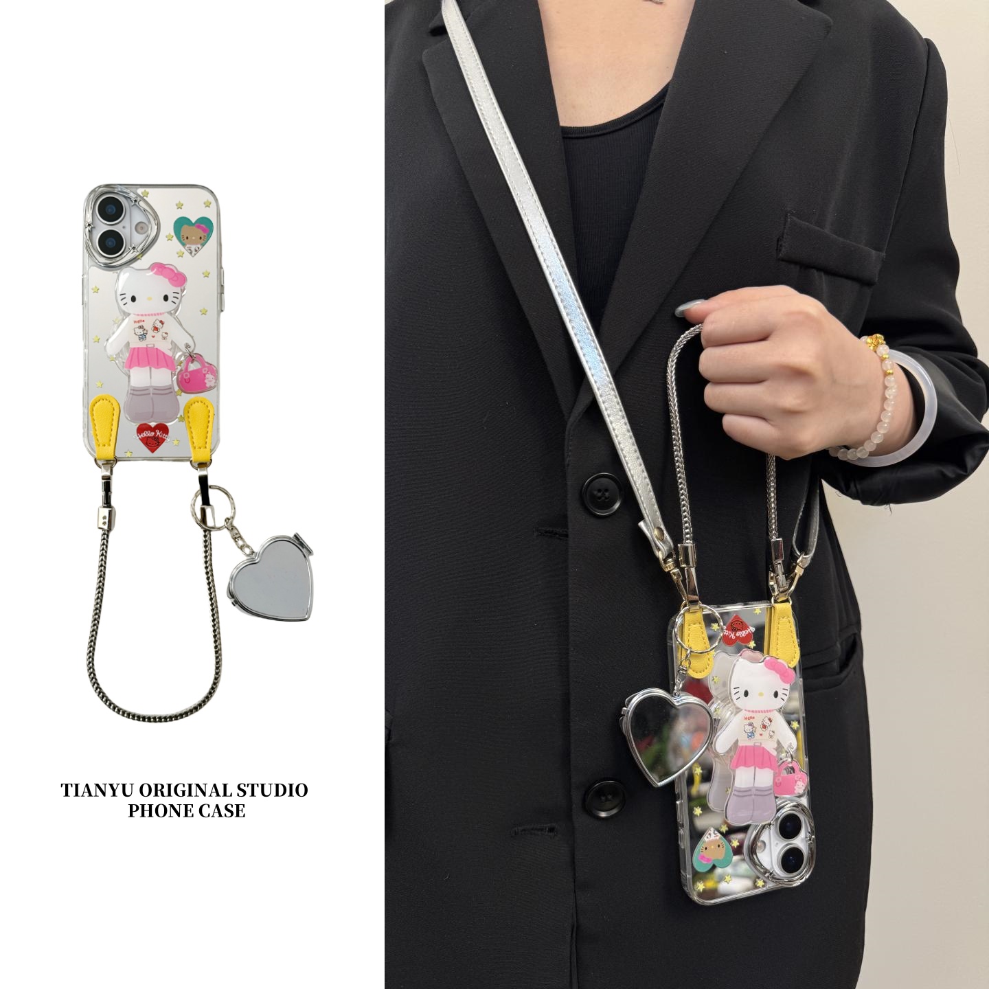 iphone系列潮流镜面kt猫手机壳
