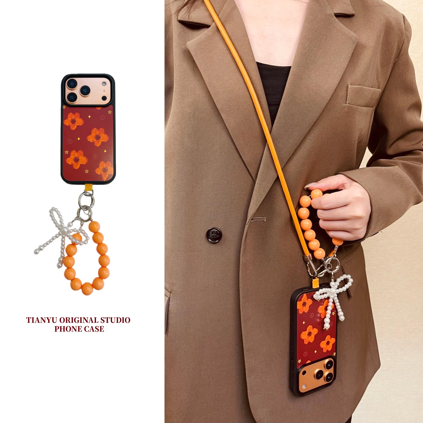 iphone系列复古油画花朵手机壳