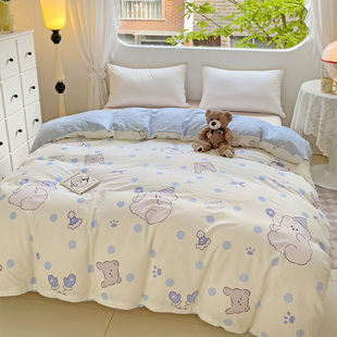 100%全棉被套小清新风学生宿舍单件被罩200*230双人被套单件斜纹