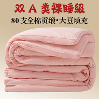 A类全棉贡缎提花大豆被子夏季空调被夏凉被春秋棉被冬季加厚保暖