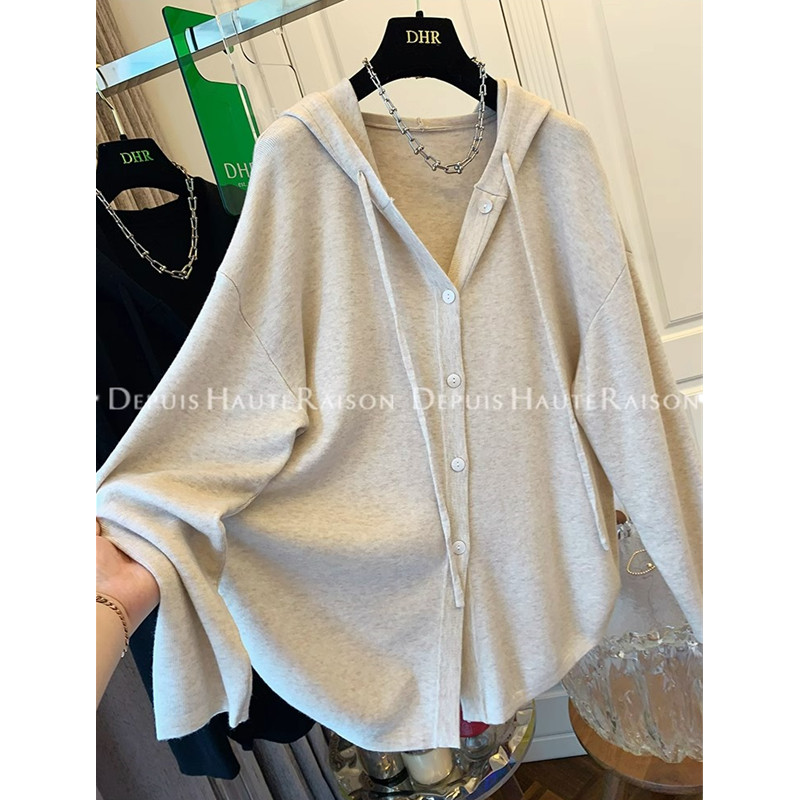 大码300斤连帽针织开衫毛衣外套