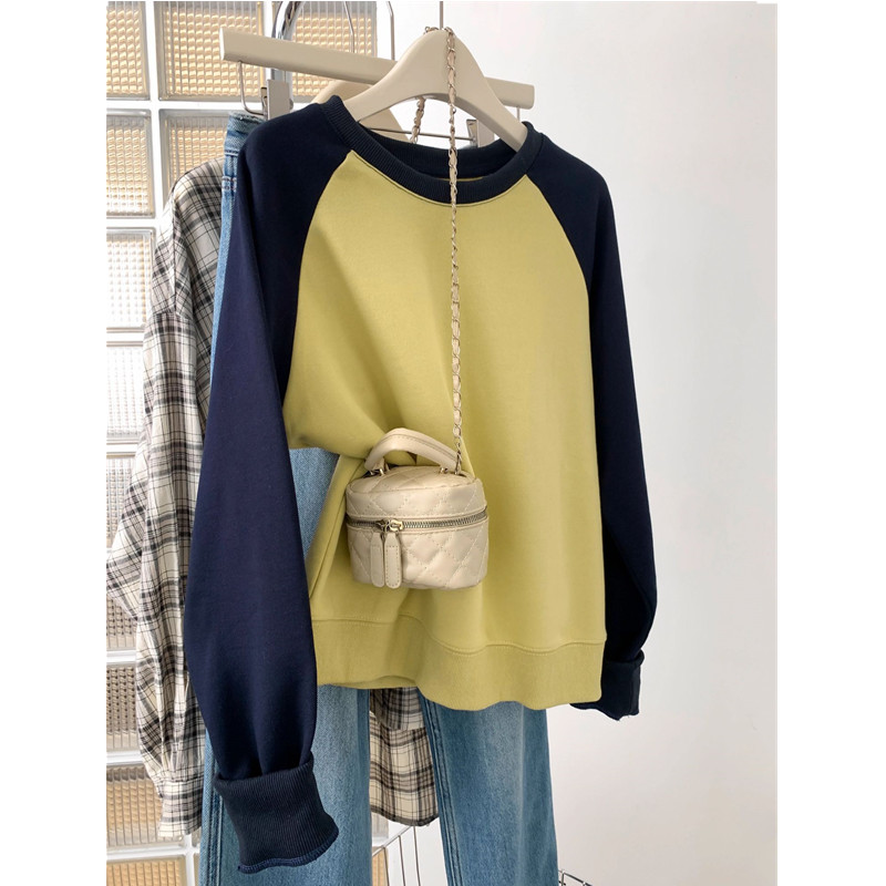 特大码300斤撞色拼接套头卫衣