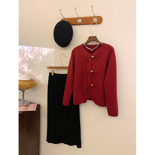 女胖MM大版 流苏针织开衫 上衣240 300斤本命年红色国潮新中式 特大码