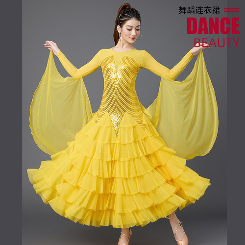摩登舞裙女新款国标舞华尔兹