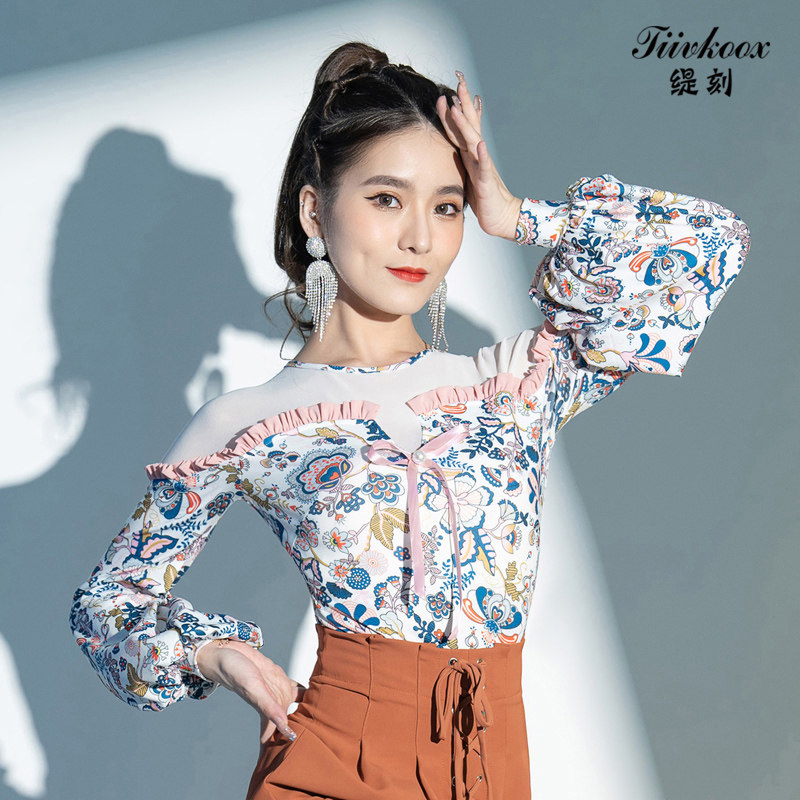 拉丁舞上衣女新款摩登舞国标舞