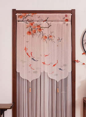 中式门帘风水隔断帘家用玄关遮挡隐私组合帘子卧室厨房卫生间挂帘