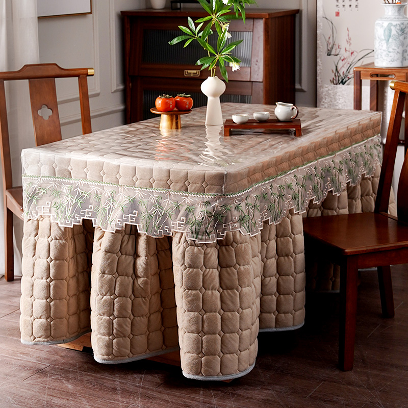 新中式防水防油桌布pvc取暖桌罩