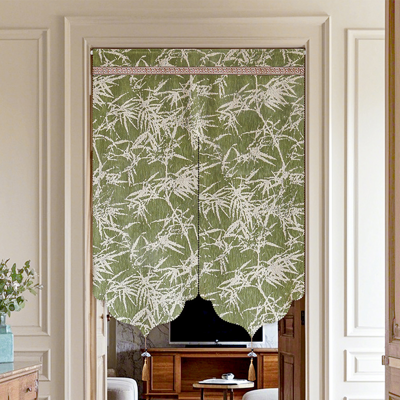 端柔中式复古门帘隔断帘卧室客厅