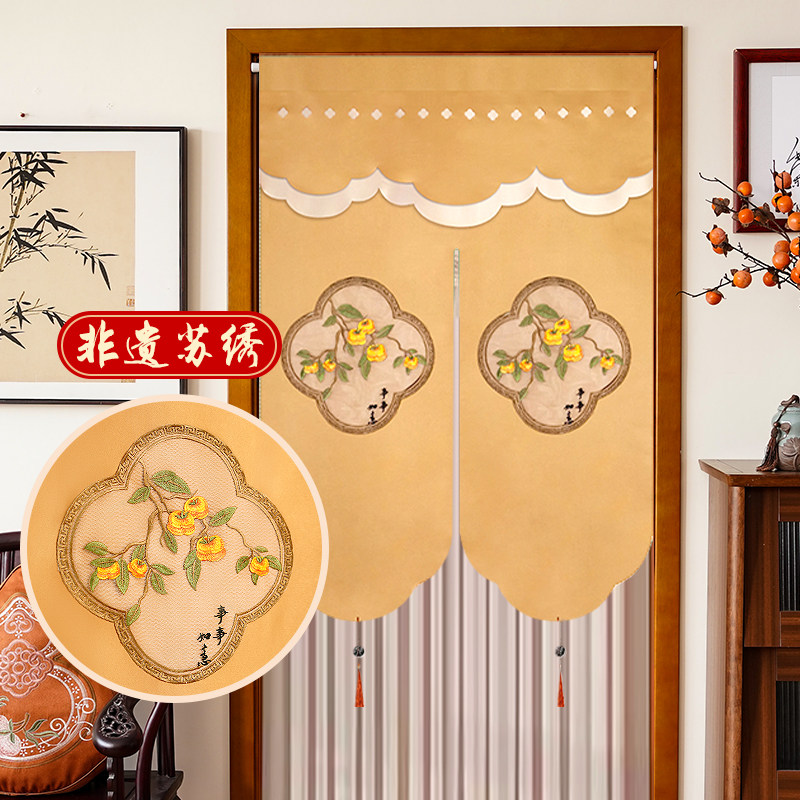 苏绣门帘隔断帘卧室隐私遮挡帘图片