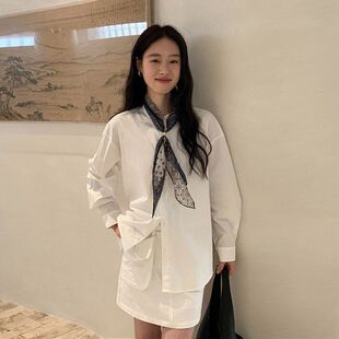 衬衣 女装 带66290MOXI十三行休闲韩版 丝巾春季