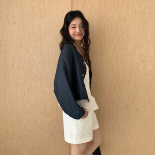 新款 韩版 圆领春季 女装 上衣防晒 52019MOXI十三行宽松衬衫