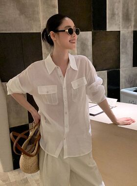 新款春季韩系女装翻领衬衫十三行66361MOXI上衣苎麻简约