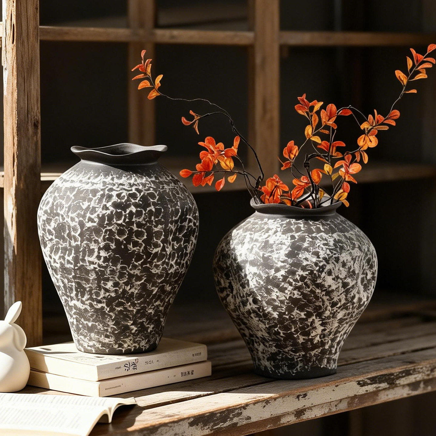 侘寂风陶瓷大花瓶复古禅意摆件客厅装饰插花高级感陶罐粗陶花器,家居饰品,花瓶,淘宝优惠券,粉丝福利购,淘宝优惠卷