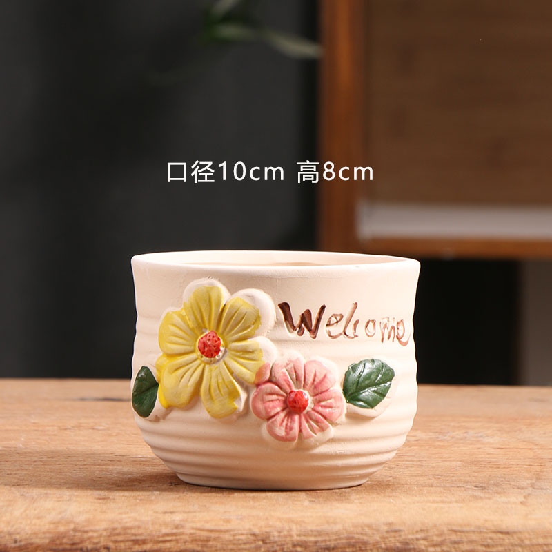 秒吸水粗陶多肉花盆家用特价清仓
