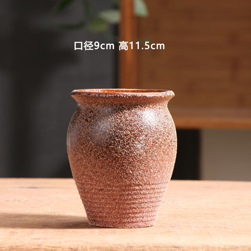 肉盆棕色小号老桩多肉花盆陶瓷特价简约家用阳台陶土粗陶陶盆清仓