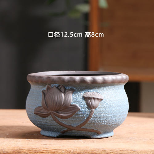 泡泡釉群生多肉花盆陶瓷特价简约家用阳台陶土粗陶花盘小陶盆清仓