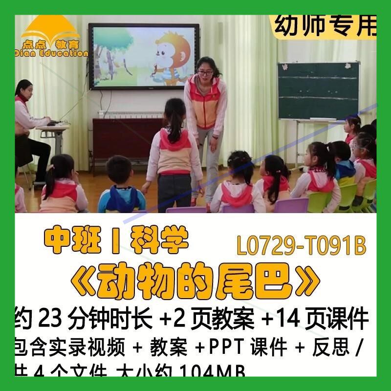 幼儿园优质课获奖教案PPT课件公开课中班科学《动物的尾巴》反思