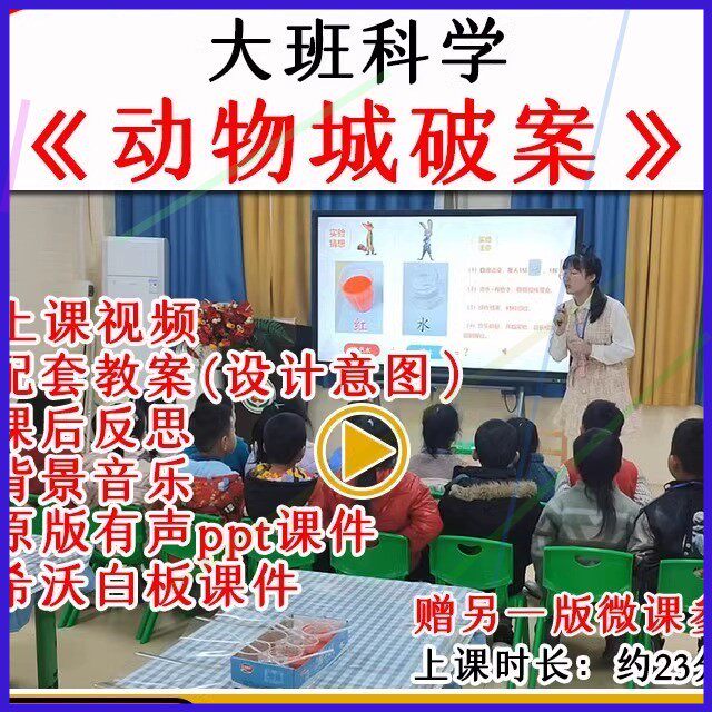 幼儿园大班科学实验动物城破案优质公开课教案希沃白板课件ppt.