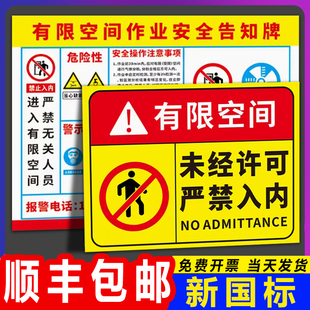 有限空间安全告知牌警示牌标识牌作业注意事项危害告知卡单独密闭受限空间警示标识周知卡禁止进入标志牌定制