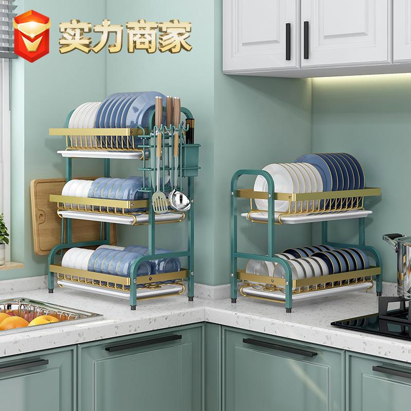 工厂新款厨房碗盘置物架家用实用沥水碗架加厚碗碟架置碗架子