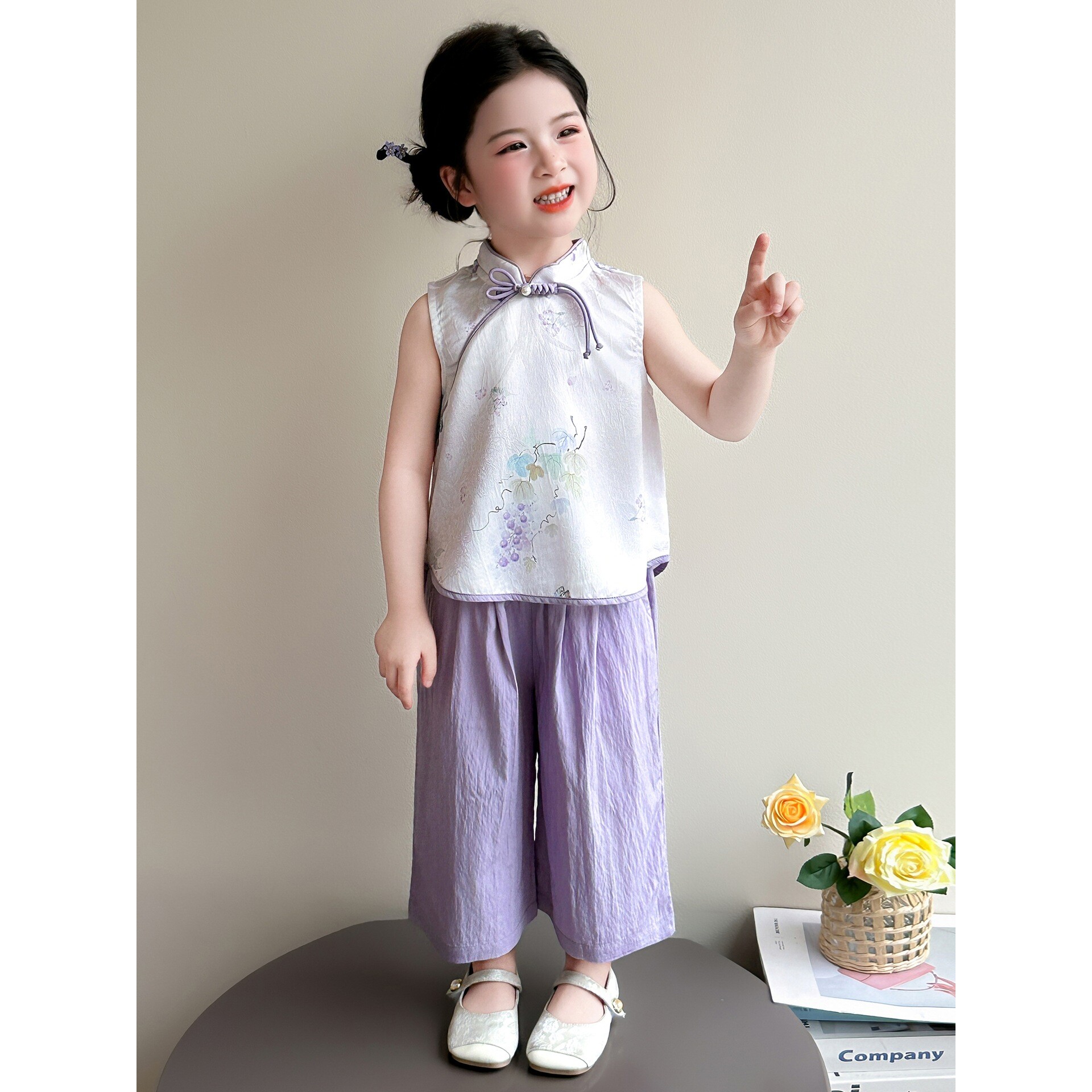 女童新中式汉服套装夏装2026新款儿童古风唐装宝宝夏季国风两件套图片