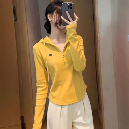品牌断码高端半拉链套头连帽卫衣女款2026新款春秋季时尚洋气时髦