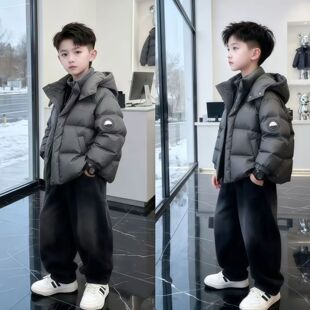 免洗男童冬季棉衣2026羽绒棉服新款中大童冬装加厚冬天保暖外套