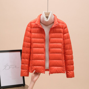 排骨立领羽绒服女士2026新款短款轻薄加厚保暖修身韩版白鸭绒外套